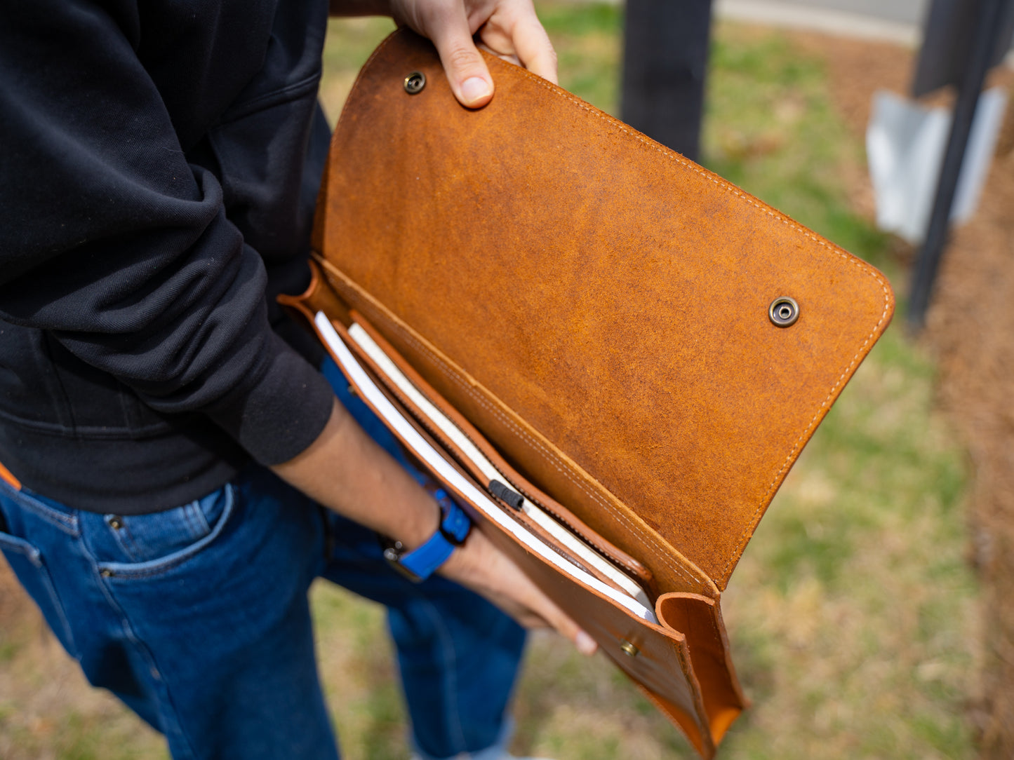 Leather Document Folder - Natural
