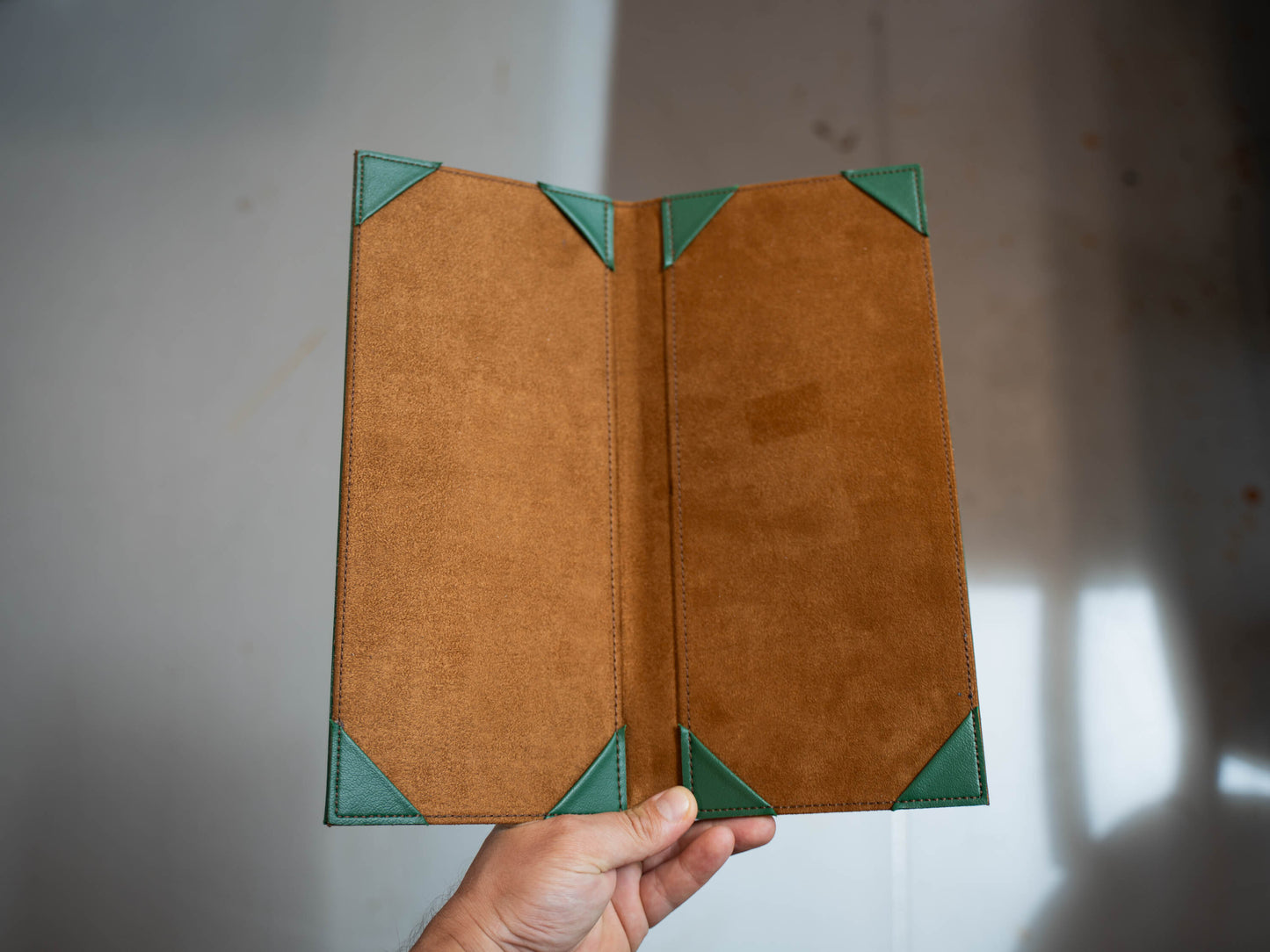 PU Leather Bifold Menu Cover - Green