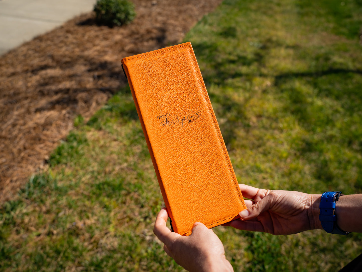 Leather Beverage Menu - Orange