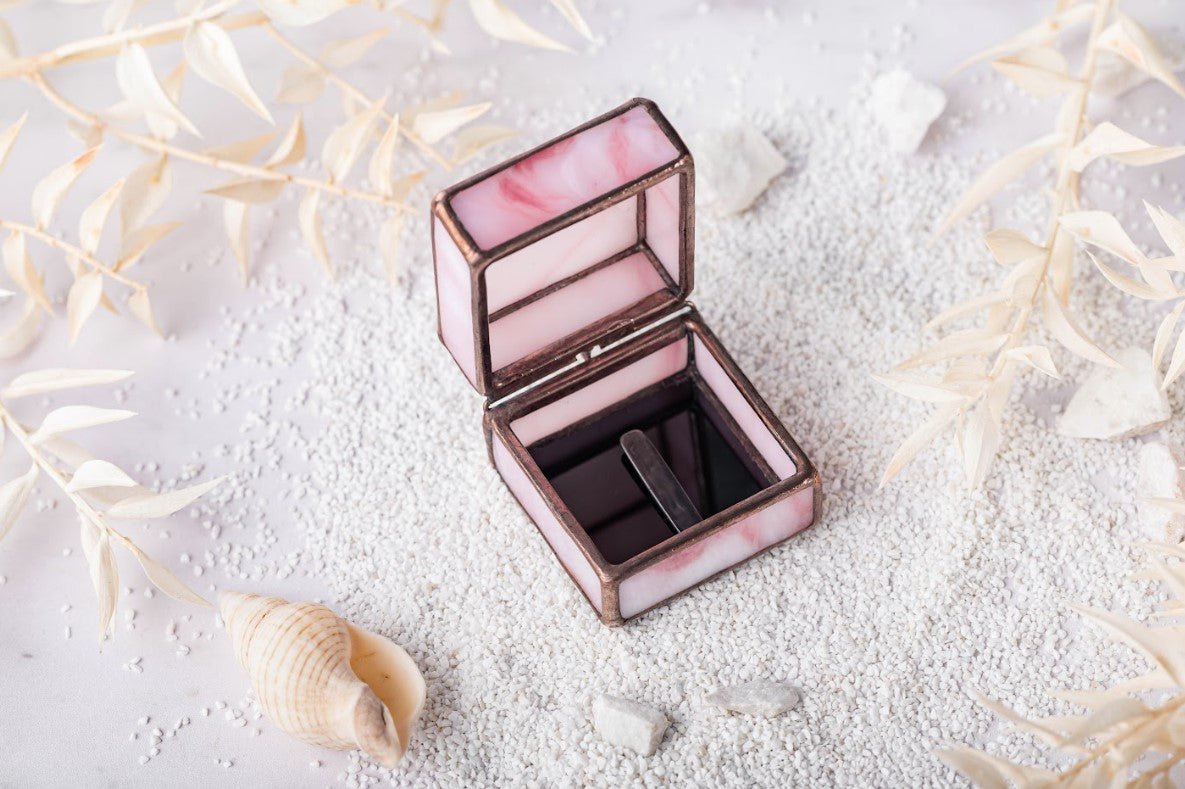 Pink Glass Ring Box