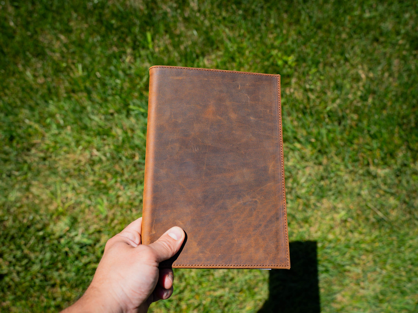 Trail Horse Leather Hardcover Menu with Corners - Walnut