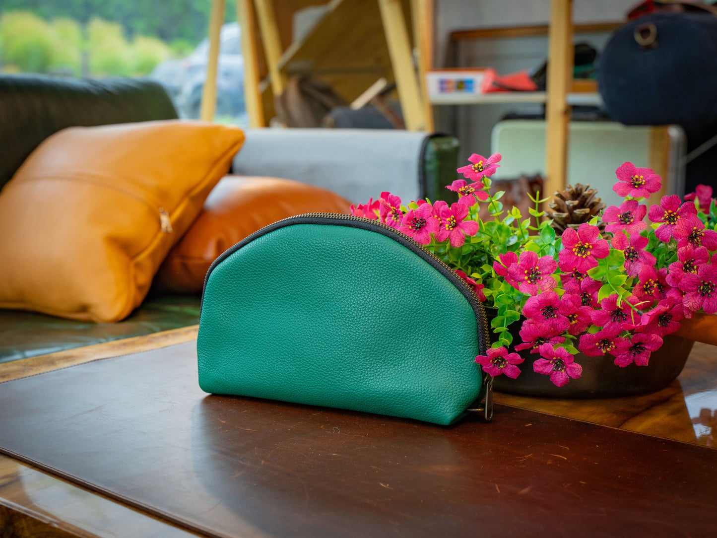Italian Leather Travel Pouch 2.0 - Green