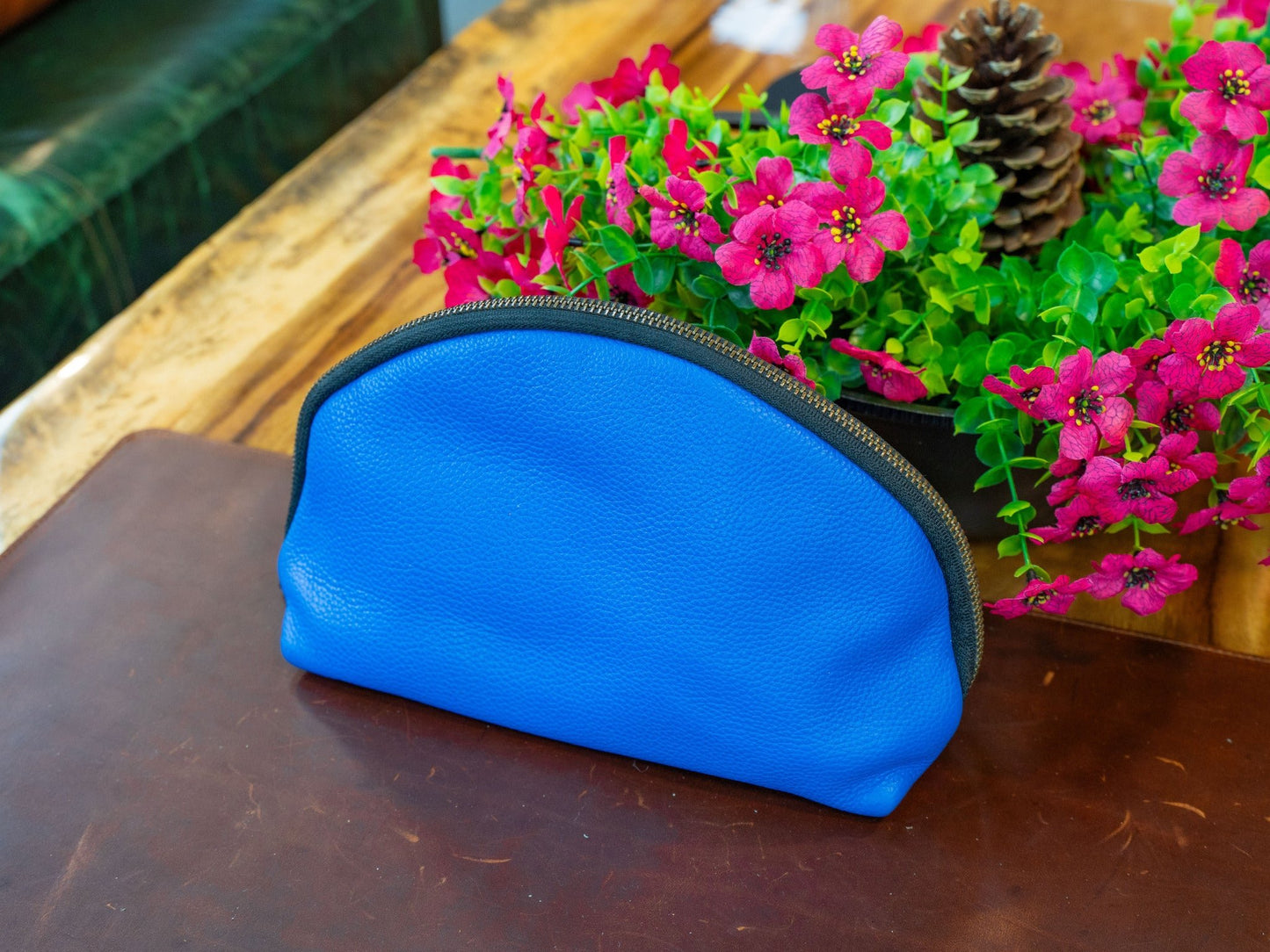 Italian Leather Travel Pouch 2.0 - Blue