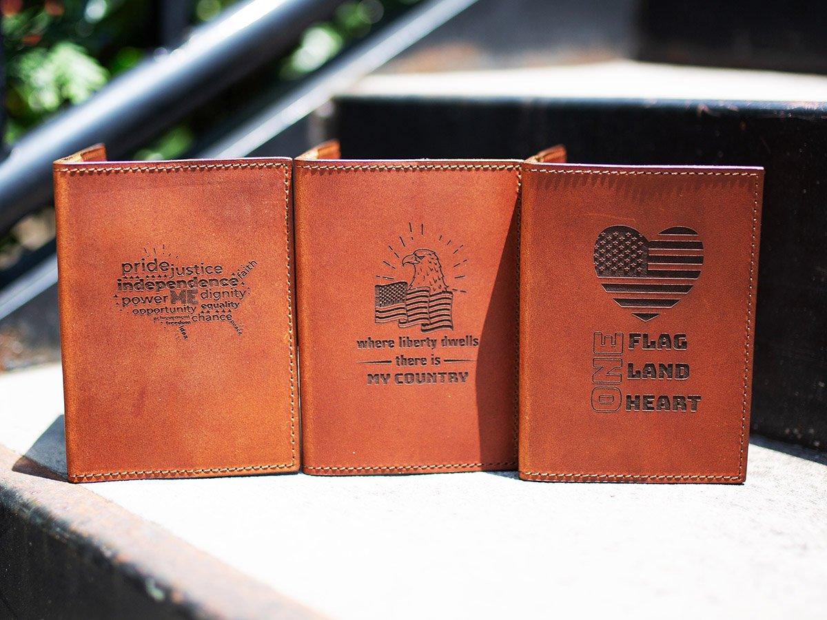 Leather Passport Holder With Engraving Cover - olpr.
