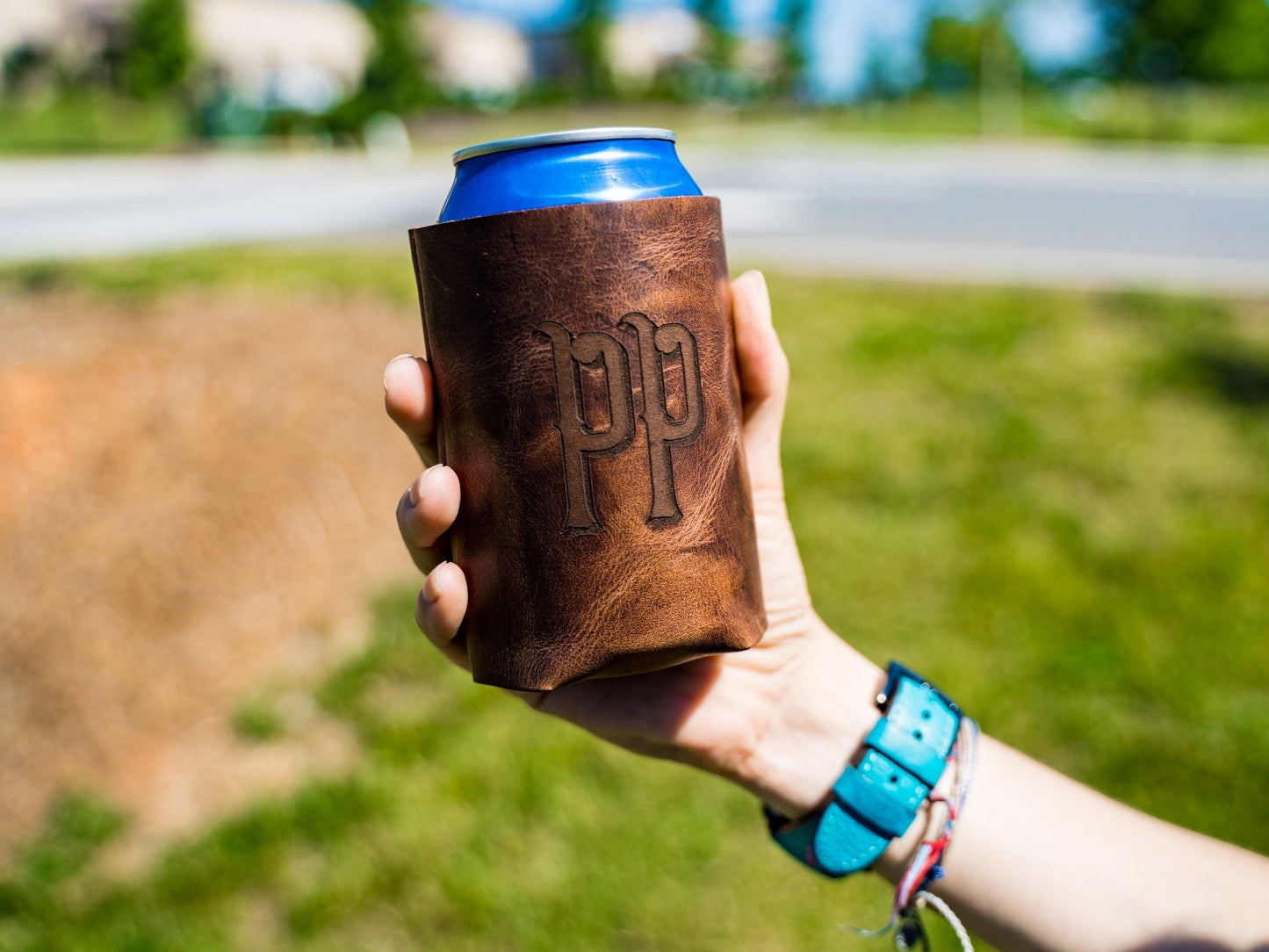 Milwaukee Leather Coozie - Chestnut Coozie - olpr.
