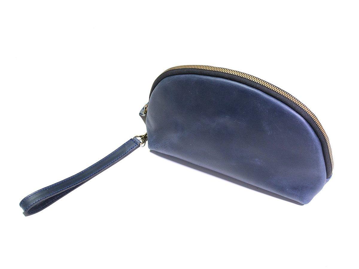 Milwaukee Leather Zipper Pouch - Navy Toiletry Bag - olpr.