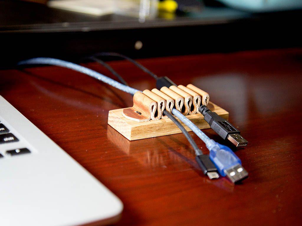Milwaukee Leather Cable Organizer - Natural Cable Organizers - olpr.