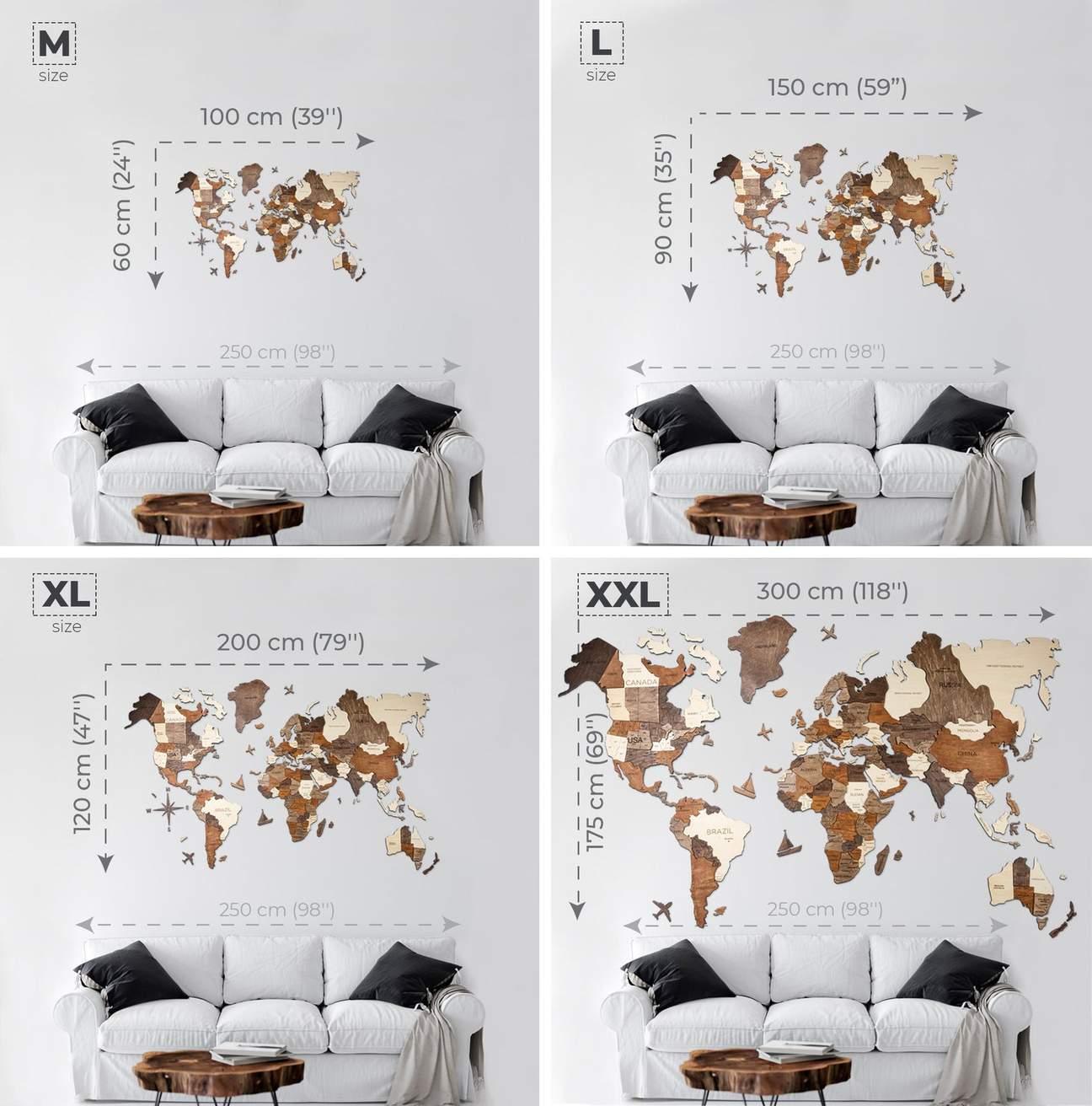Multicolor 3D Wooden World Map Wooden Maps - olpr.